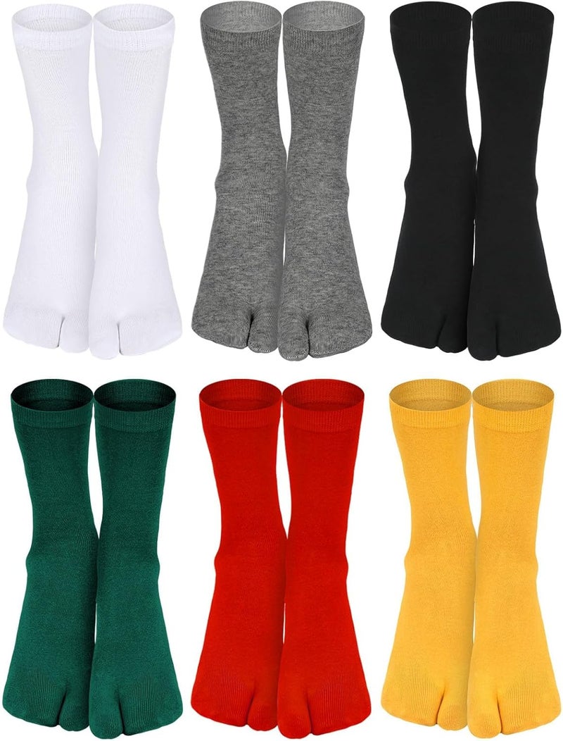 BOARDFEB 6 Pairs Japanese Toes Separated Socks for Men Women Unisex - Image 1